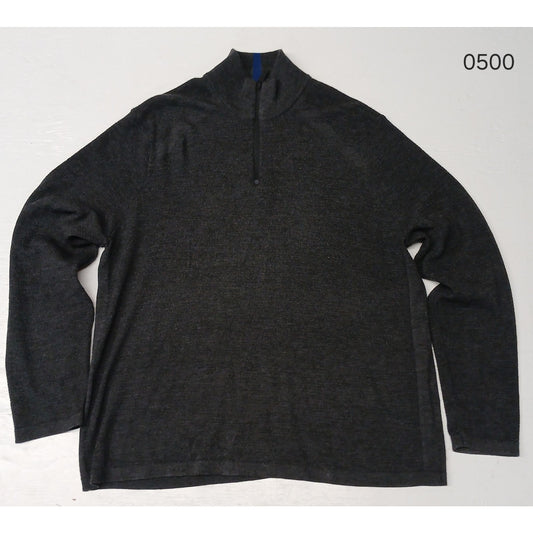 Perry Ellis Motion Merino Blend (XL) Gray Zip Sweatshirt