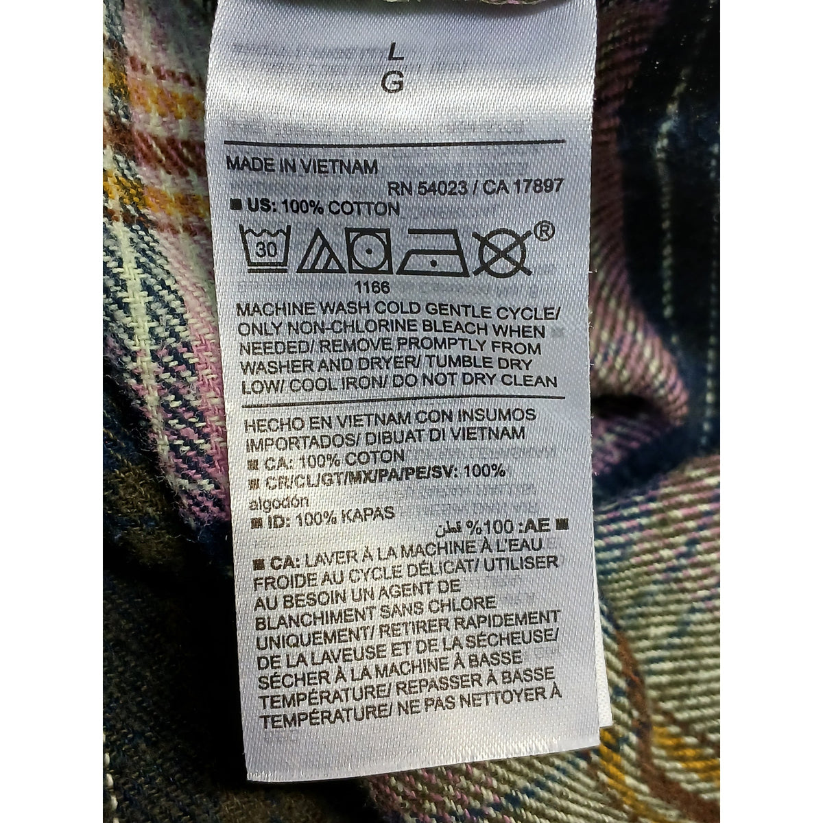 Old Navy (Large) Multi-Plaid Button Down Boyfriend Shirt
