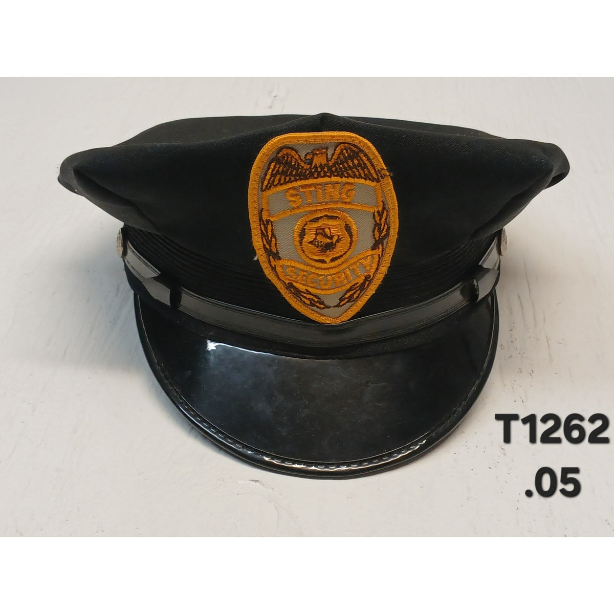 Military Police (9.5x8") Black Chauffeur Captain Vintage Cap