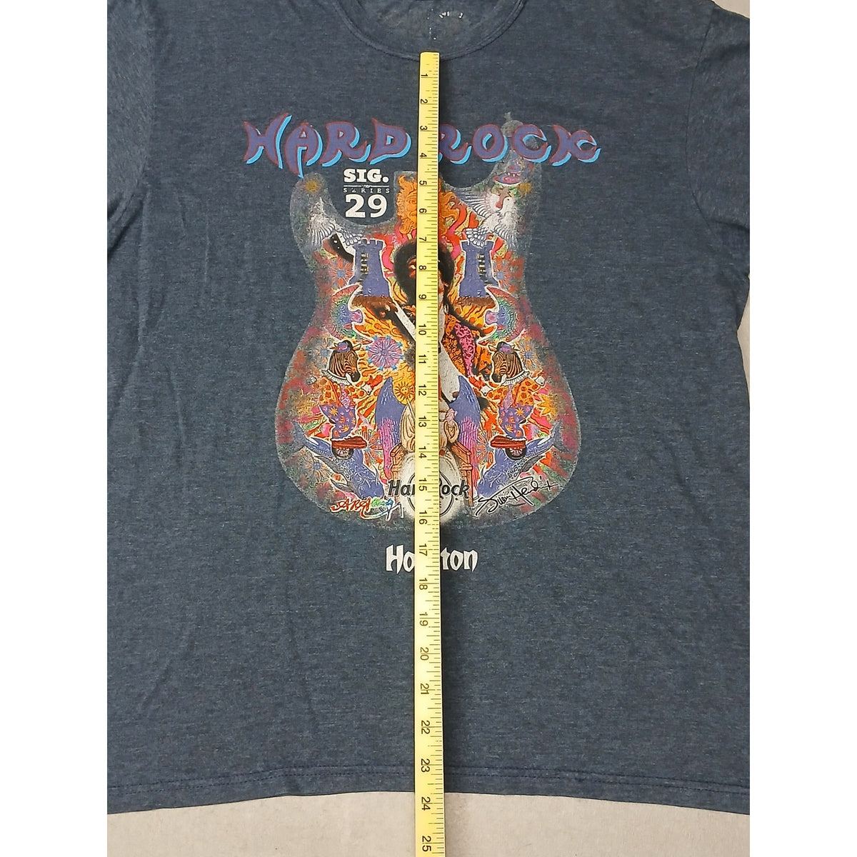 Hard Rock Cafe (24x22") Gray Jimmy Hendrix Houston Tee Shirt