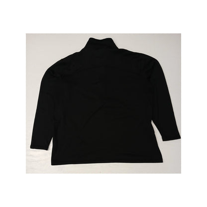 Magellan (2XL) Black Zip Pullover Waffle Plaid Sweatshirt