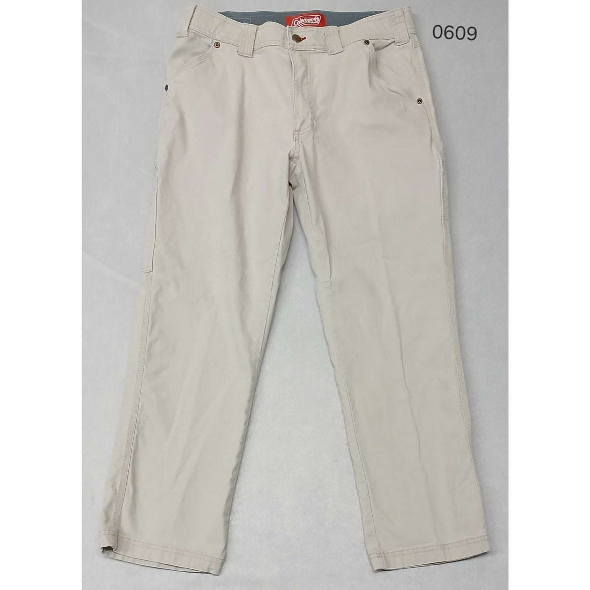 Coleman (32x30) Ivory Straight Fit Cargo Carpenter Jeans