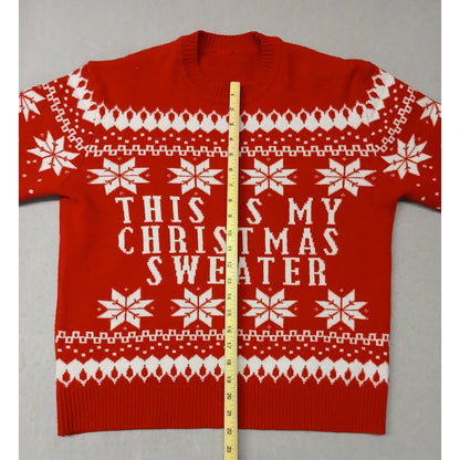 Red (21x22") Knitted Crew Neck Ugly Sweater