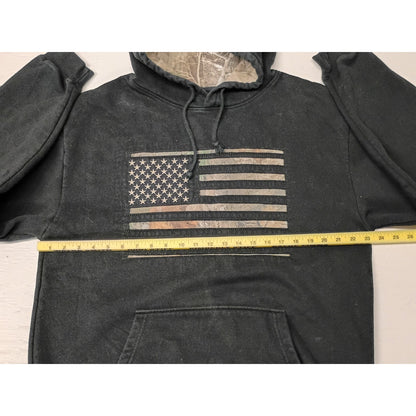Buck Wear (XL) Black Camo American Flag Pullover Hoodie