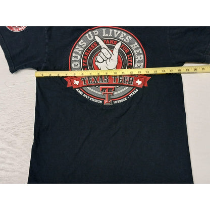 Fruit Of The Loom (M) Heavy Black Texas Tech Crew Neck Tee