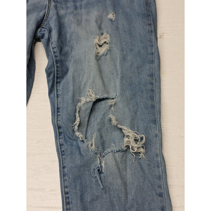 Gap Sexy Boyfriend (10) Relaxed Fit Ripped Blue Denim Jeans