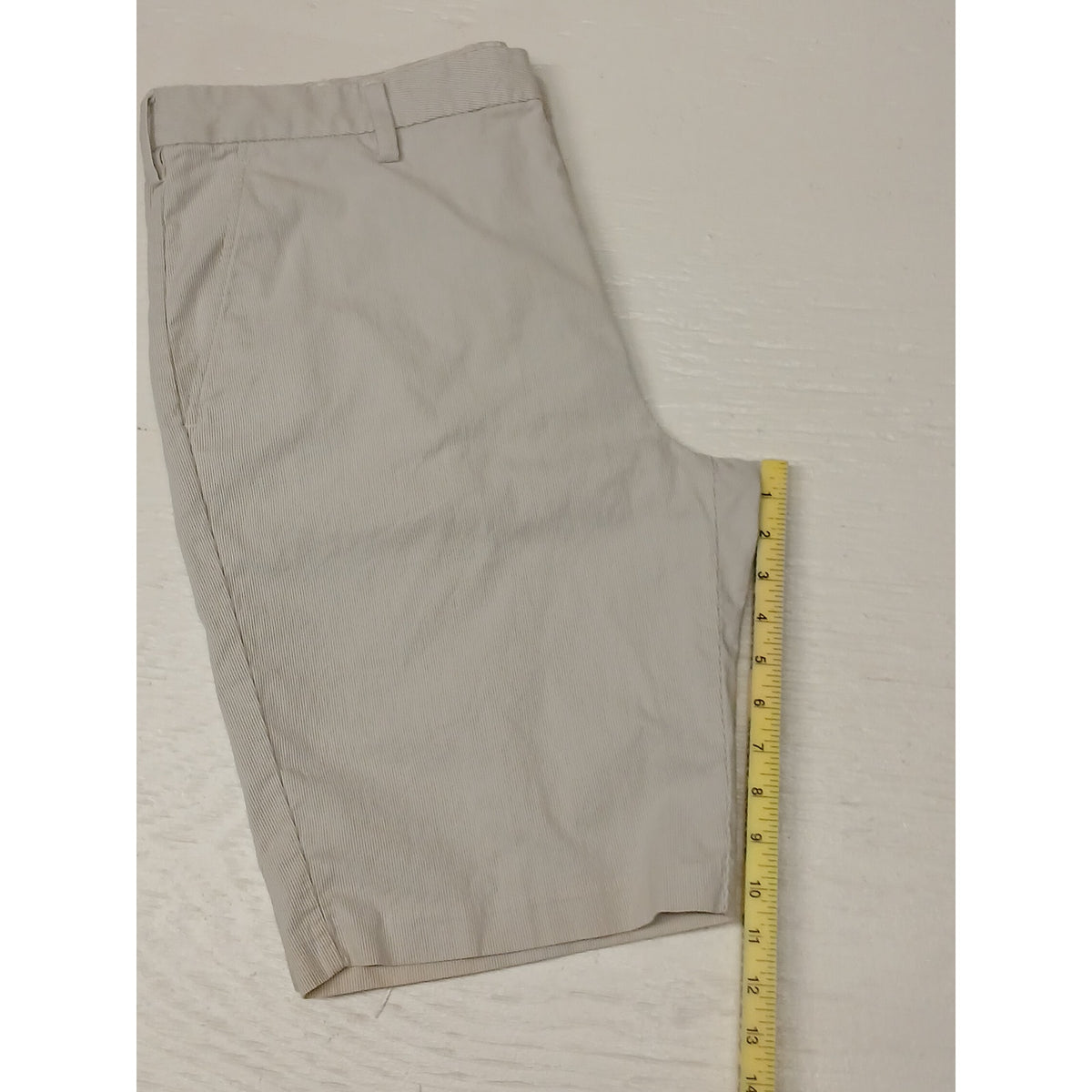 Express (36) Beige Slim Fit Pin Stripe Chino Dress Shorts