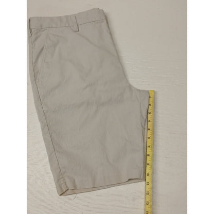 Express (36) Beige Slim Fit Pin Stripe Chino Dress Shorts