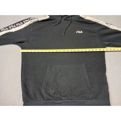 FILA (XL) Men's Black Vintage Slit Pocket Pullover Hoodie