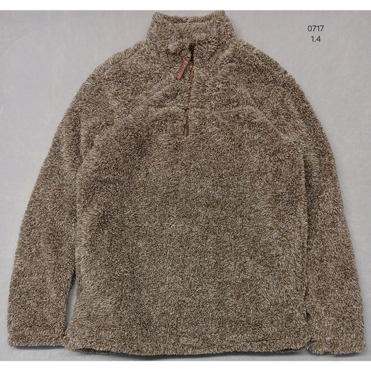 Alpine Sherpa (Medium) Brown Quarter Zip Pullover Sweatshirt