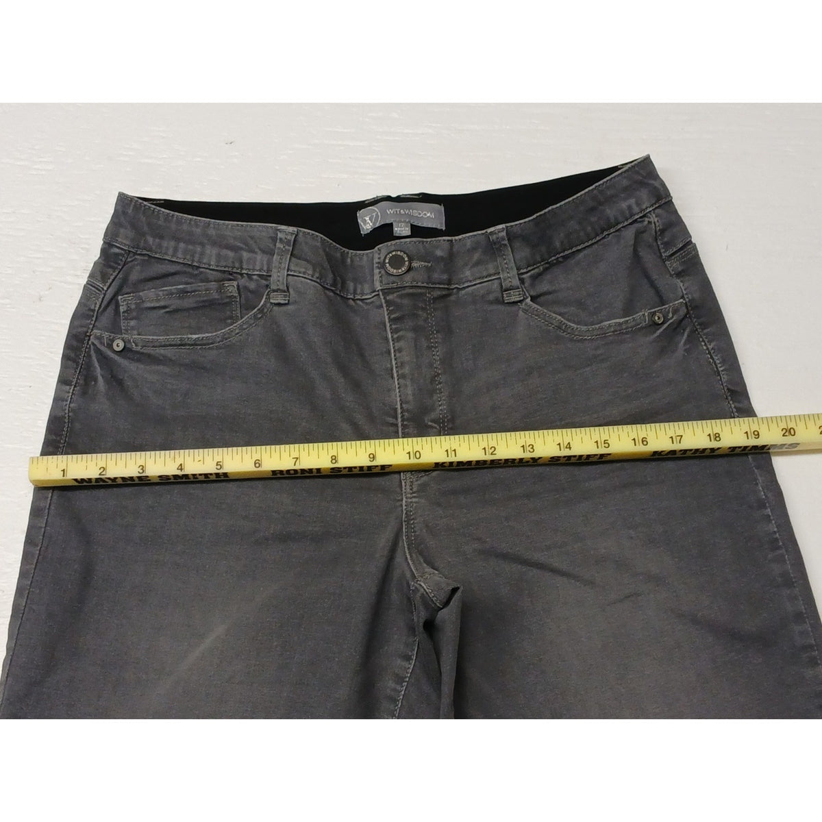Wit & Wisdom (12) Womens Gray Relaxed Straight Fit Jeans
