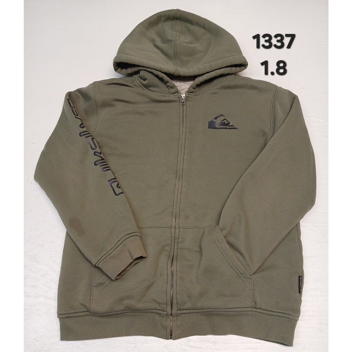Quicksilver (XL) Green Full Zip Hoodie Insulated Sweatshirt