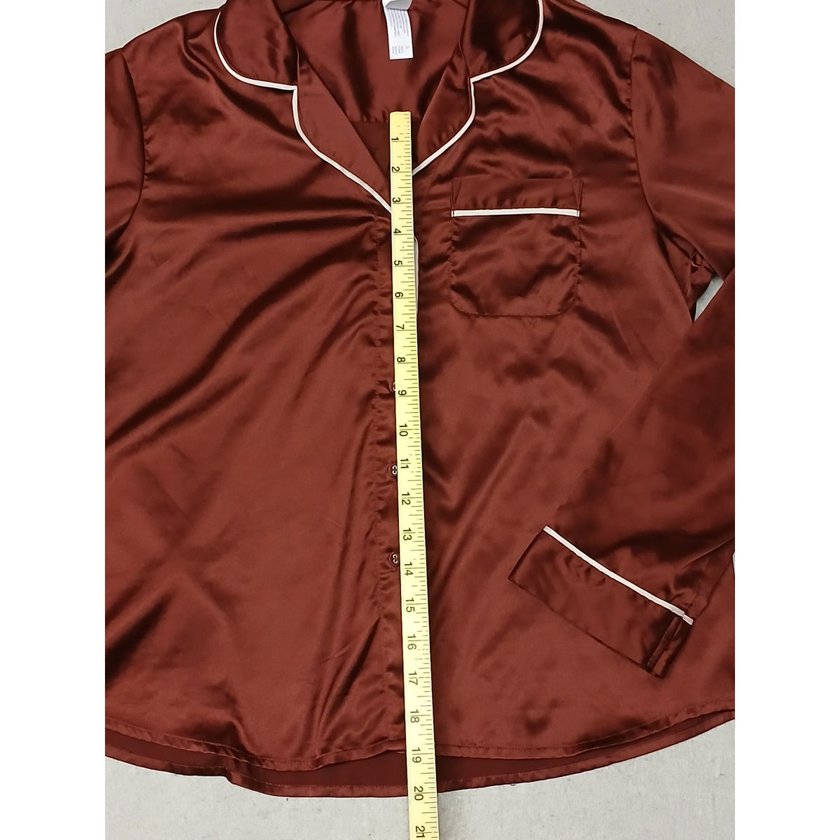 Stars Above (Small) Maroon Silk Notch Collar Button PJ's