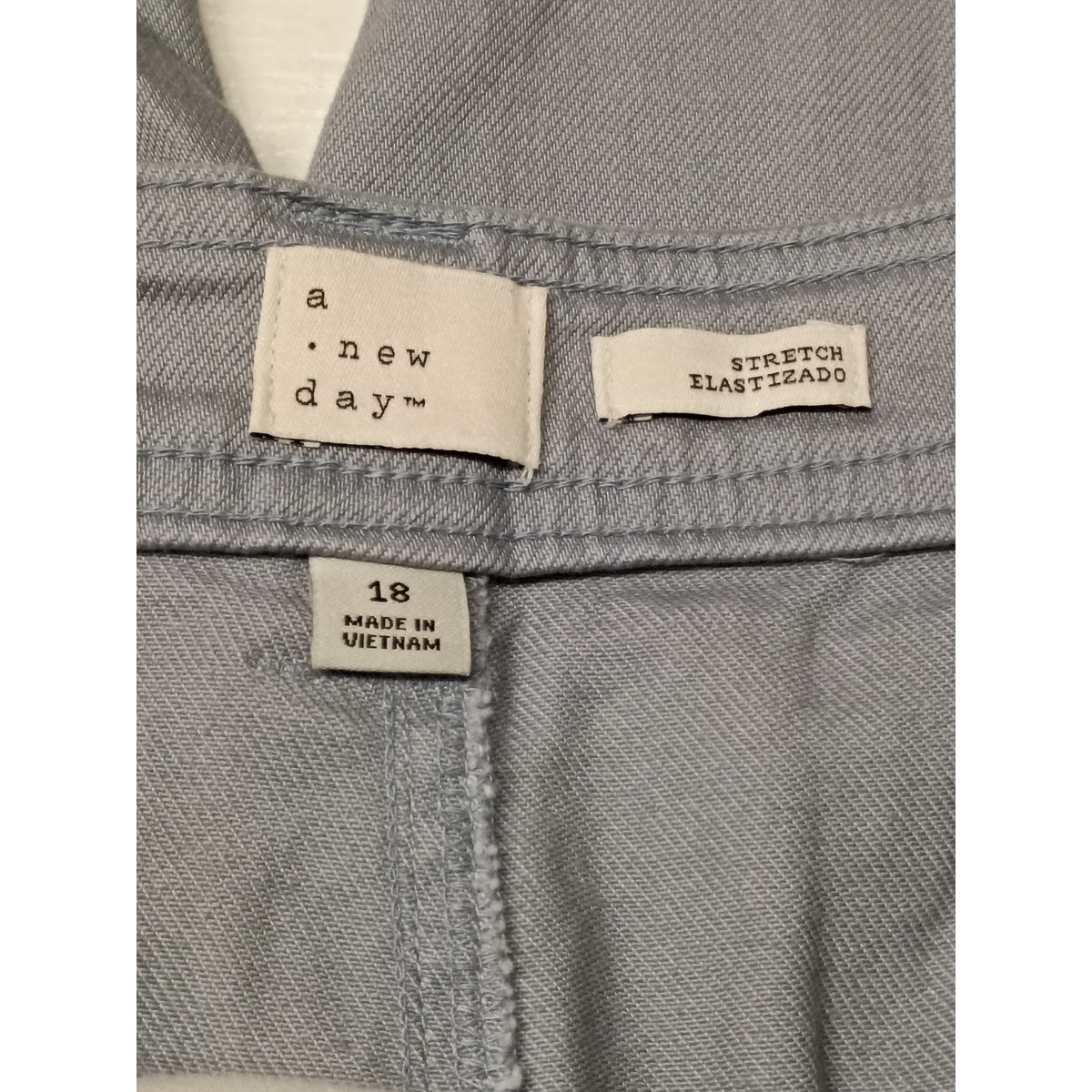 A New Day (18) Gray High Waist Stretch Straight Leg Pants