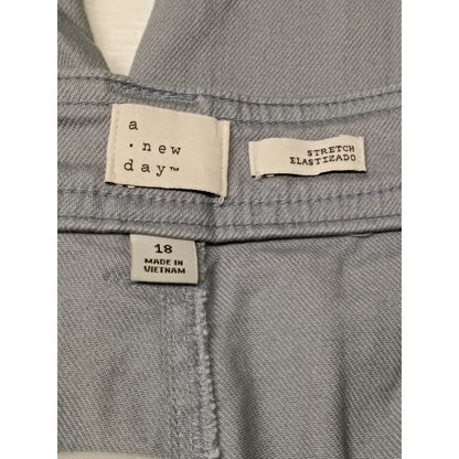 A New Day (18) Gray High Waist Stretch Straight Leg Pants