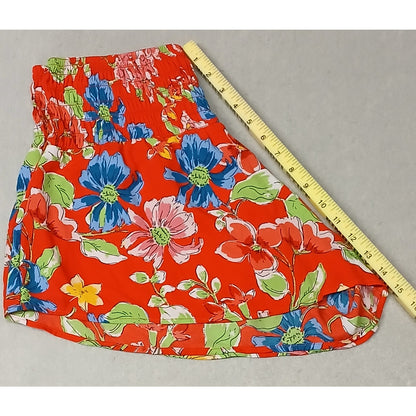 Sienna Sky (Large) Red Floral Ruffle Flowy Boho Shorts