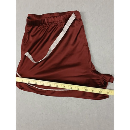 Stars Above (Small) Maroon Silk Notch Collar Button PJ's