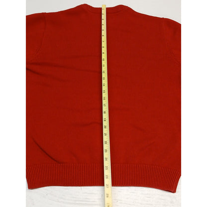 CHAPS (XL) Red Knitted Crew Neck Pullover Sweater