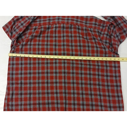 Faded Gory (2XL) Red Plaid Long Sleeve Button Flannel Shirt