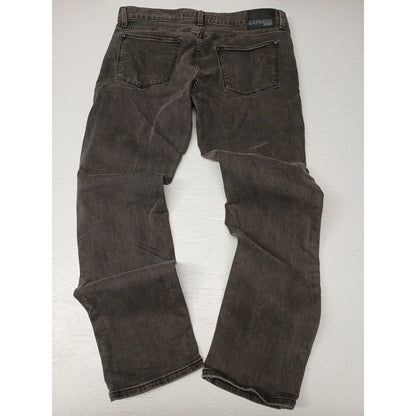 Express Jeans (36x32) Black Faded Rocco Slim Skinny Jeans