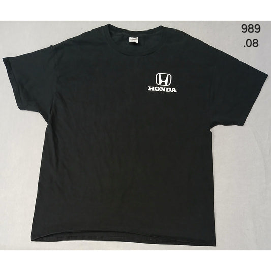 Hanes (XL) Black Honda Logo Short Sleeve Crew Neck Tee Shirt