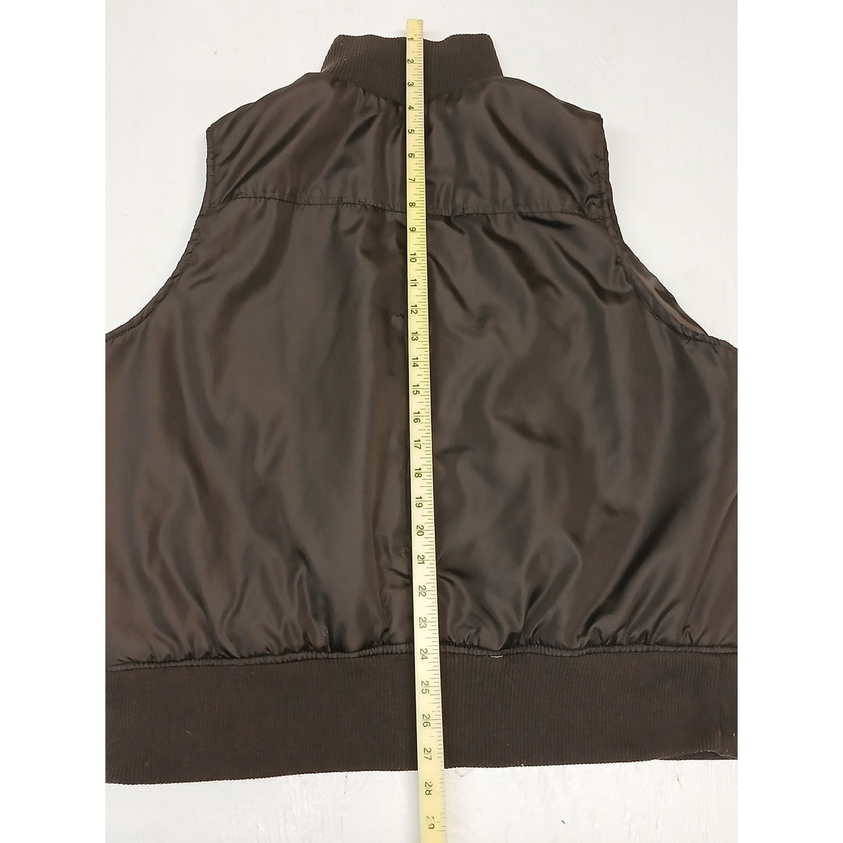 Pink SOUP (3X) Brown Cropped Puffer Vest Sleeveless Jacket