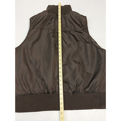 Pink SOUP (3X) Brown Cropped Puffer Vest Sleeveless Jacket