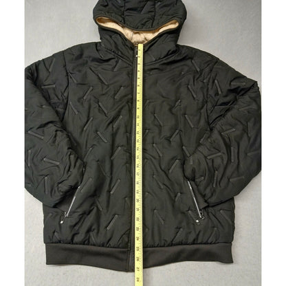 New Sport (5XL) Women's Black Quilted Hooded Winter Jacket