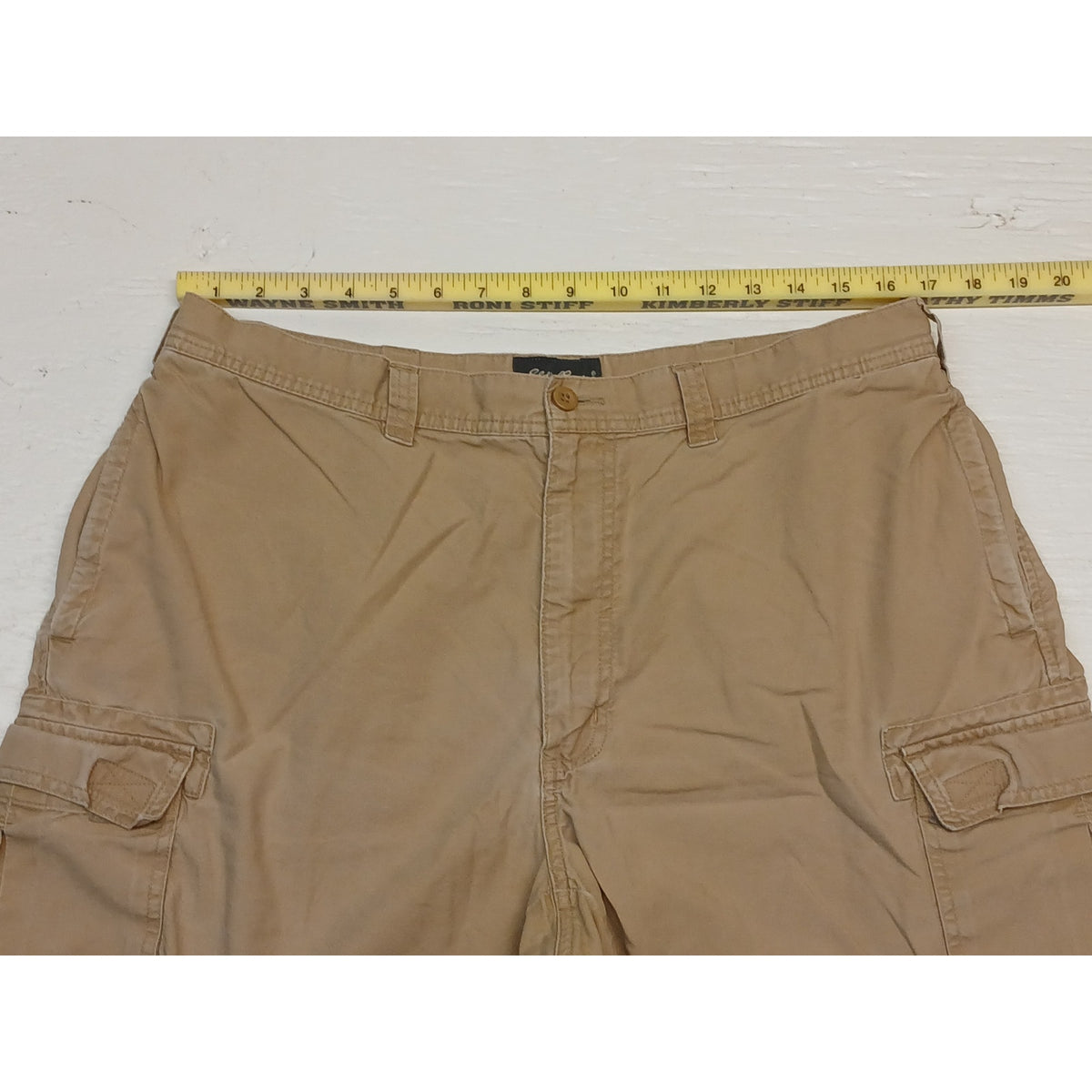 Eddie Bauer (36) Tan Cargo Style Khaki Dress Shorts