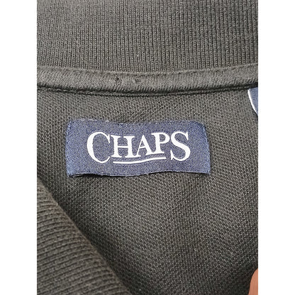 CHAPS (2XB) Black Loose Polo Button Collar Cotton Shirt