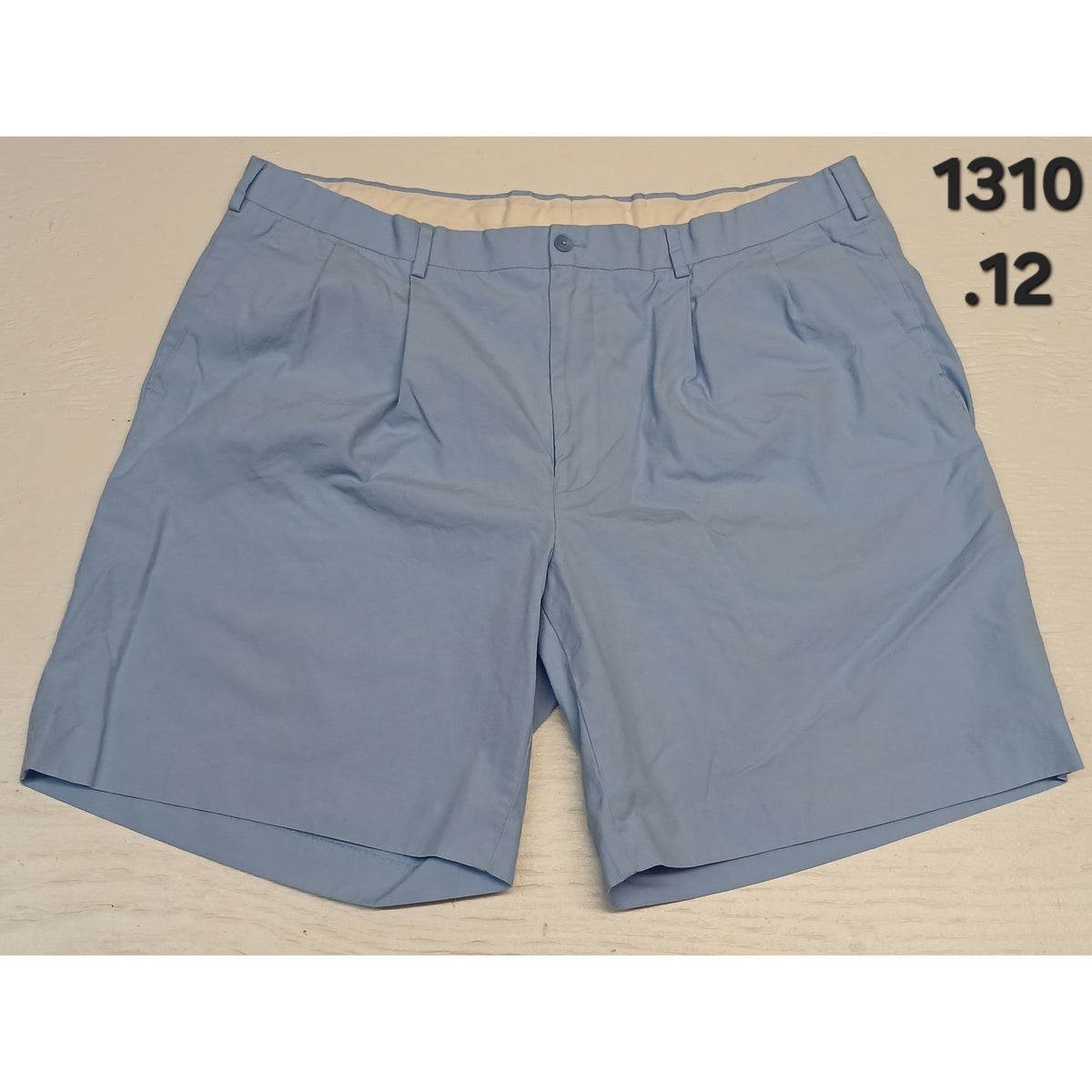 Alan Flusser (42) Light Blue Flat Front Dress Chino Shorts