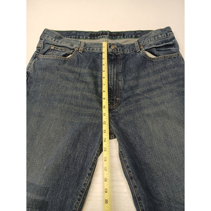 Cremieux (40x32) Relaxed Baggy Straight Fit Blue Denim Jeans