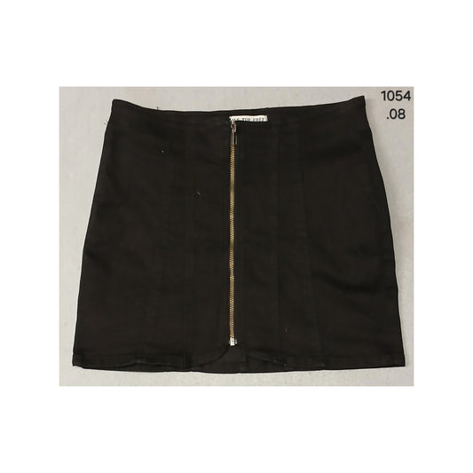 We The Free (4) Black Zip Front Denim Mini Skirt