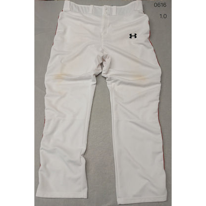 Under Armour (XL) White Red Pin Stripe Sports Stretch Pants