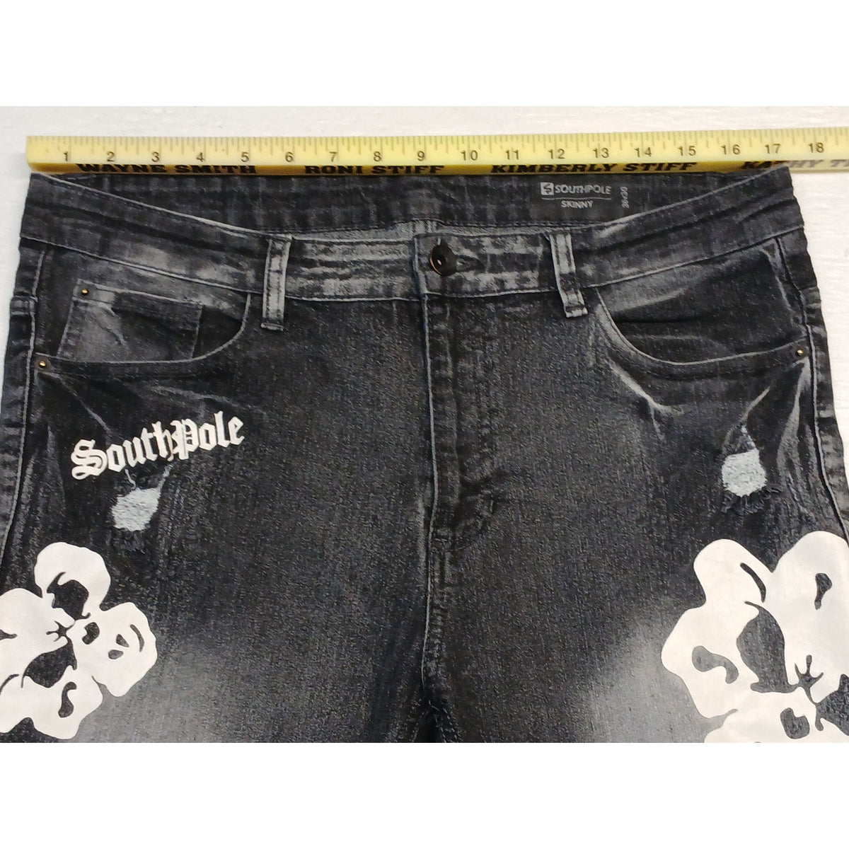 Southpole (36x30) Black Skinny Straight Denim Jeans