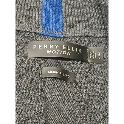 Perry Ellis Motion Merino Blend (XL) Gray Zip Sweatshirt