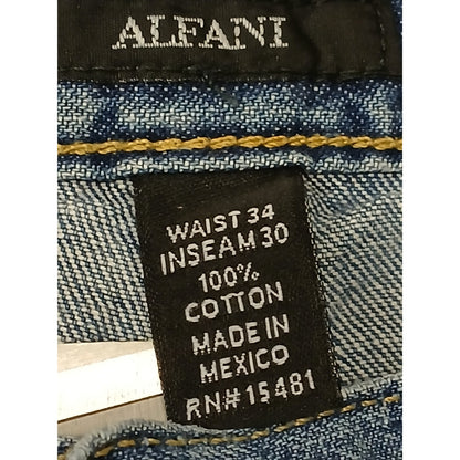 Alfani (34x30) Men's Straight Leg Blue Denim Jeans