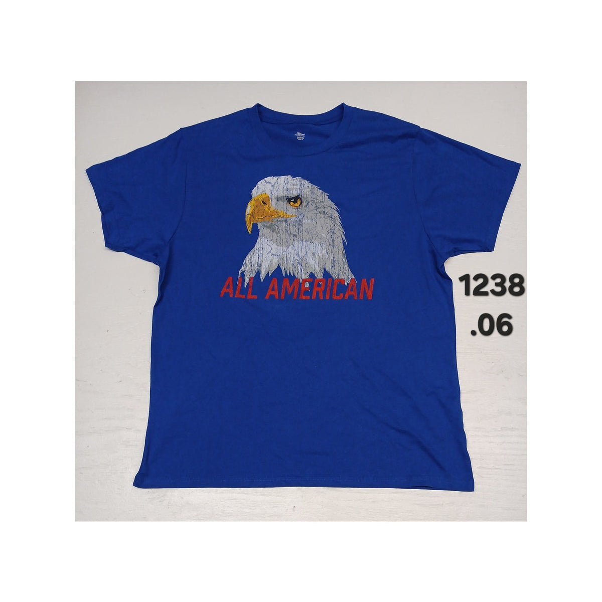 Celebrate Patriotic! (XL) Blue Eagle Print Crew Neck TShirt