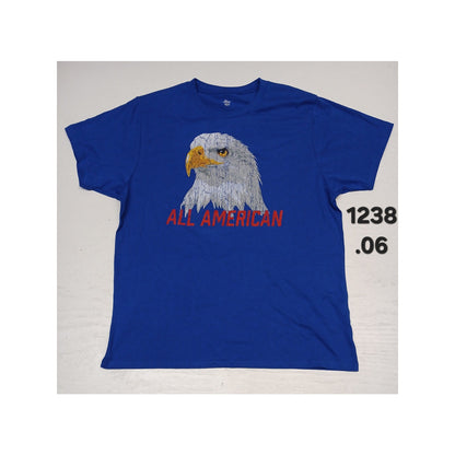 Celebrate Patriotic! (XL) Blue Eagle Print Crew Neck TShirt