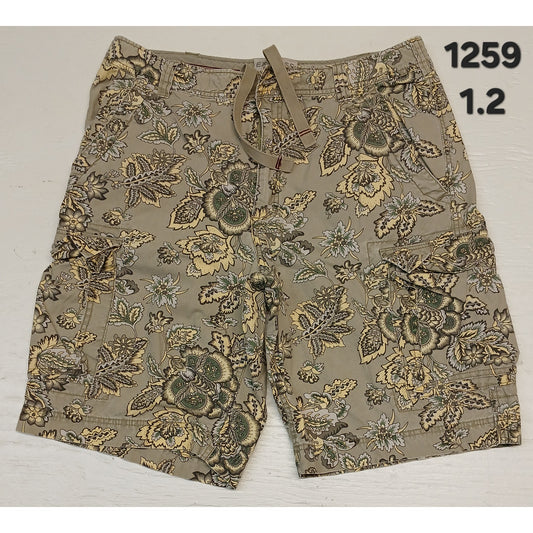 Express (36) Jacquard Tapestry Flat Front Cargo Style Shorts
