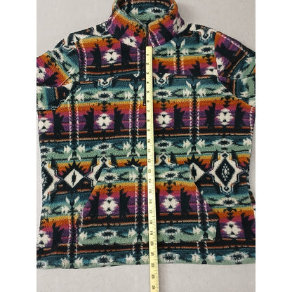 Crazy Train (Small) Multicolor Aztec/Western Fleece Jacket