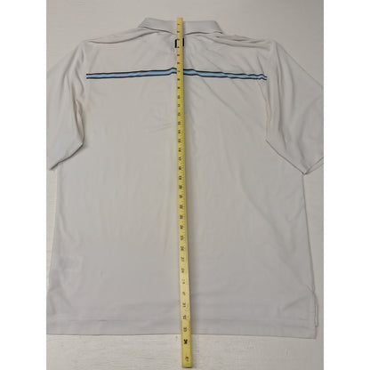Foot Joy (XL) White Blue Stripe Short Sleeve Golf Polo Shirt