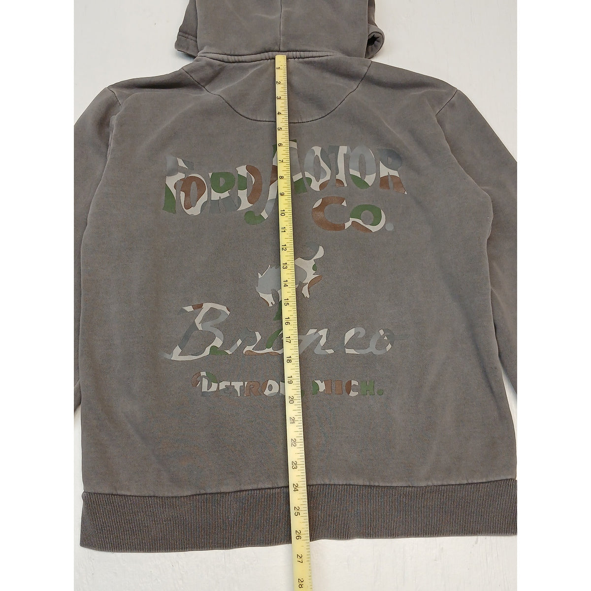 Ford Bronco (Large) Gray Pouch Pocket Pullover String Hoodie