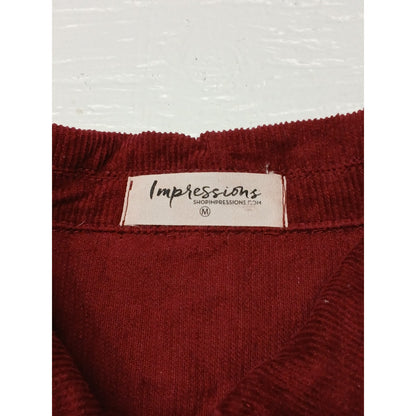 Impressions (Medium) Maroon  Corduroy Crop Trucker Jacket