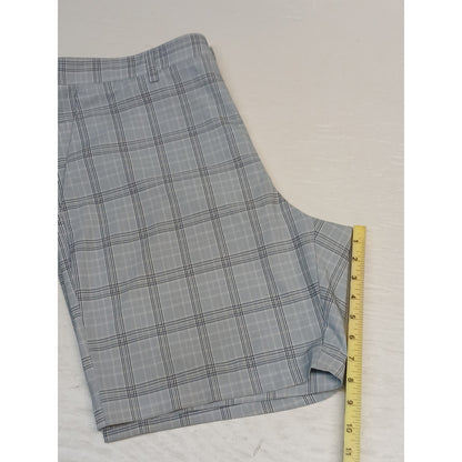 Perry Ellis (40) Gray Plaid Flat Front Dress Chino Shorts