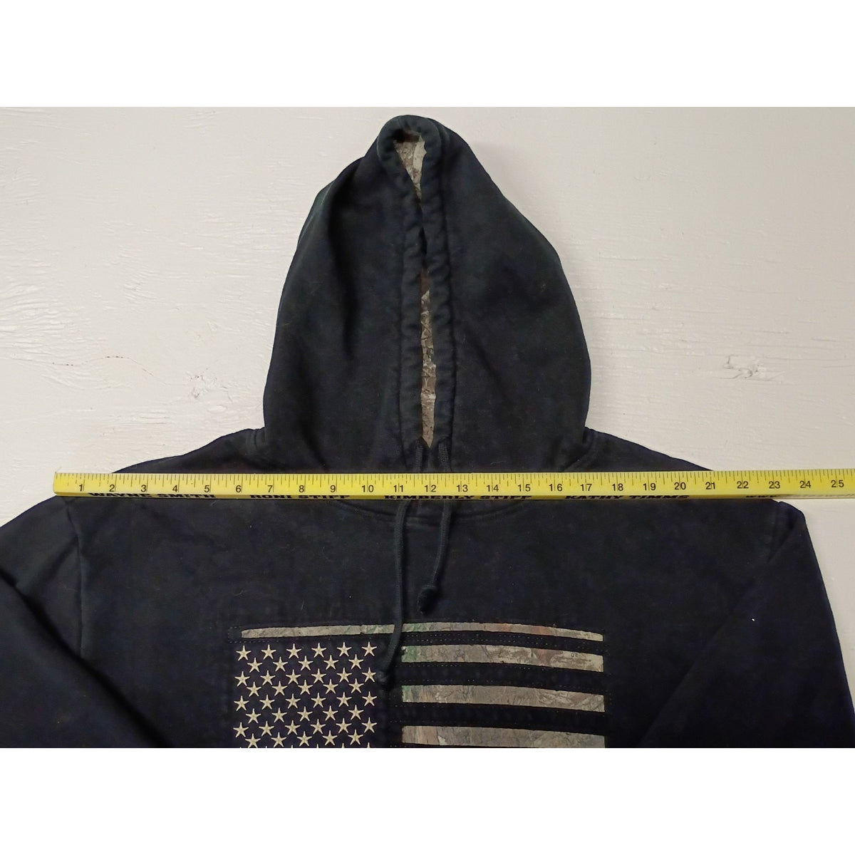 Buck Wear (XL) Black Camo American Flag Pullover Hoodie