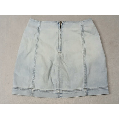 Wild Fable (0) Light Wash Raw Hem Denim Mini Skirt