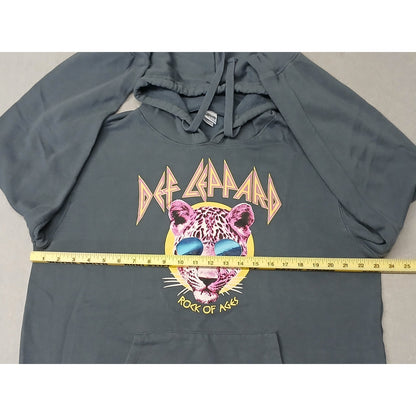 Def Leppard (2XL) Gray Cotton Blend Pullover Hoodie