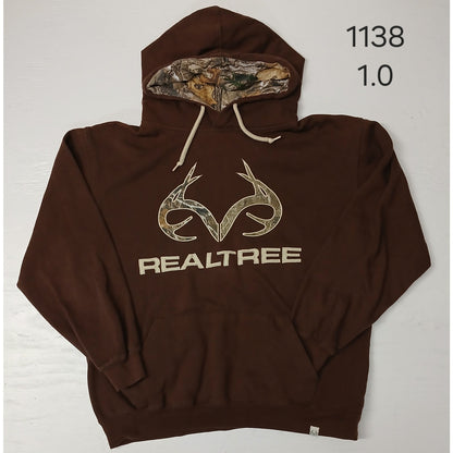 Realtree (XL) Brown String Pocket Camo Logo Pullover Hoodie