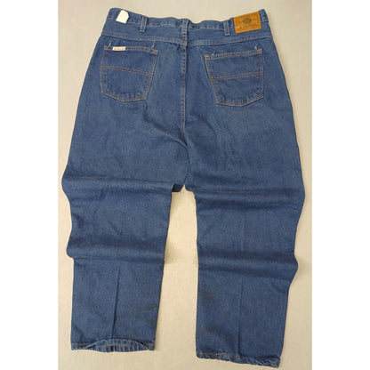 G & K (42x30) Men's Tapered Straight Leg Blue Denim Work Jeans